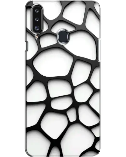 Чехол для Samsung Galaxy A20s (A207) с картинкой «Белая объемная сетка»