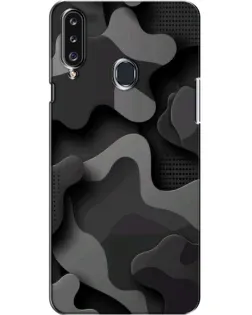 Чехол для Samsung Galaxy A20s (A207) с картинкой «Темный абстрактный камуфляж»