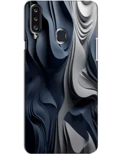 Чехол для Samsung Galaxy A20s (A207) с картинкой «Объемные синие складки»