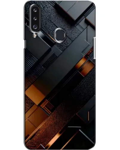 Чехол для Samsung Galaxy A20s (A207) с картинкой «Черные геометрические блоки»
