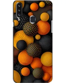 Чехол для Samsung Galaxy A20s (A207) с картинкой «Объемные оранжевые сферы»