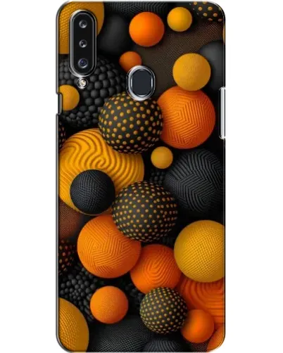 Чехол для Samsung Galaxy A20s (A207) с картинкой «Объемные оранжевые сферы»
