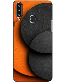 Чехол для Samsung Galaxy A20s (A207) с картинкой «Геометрия оранжевых кругов»
