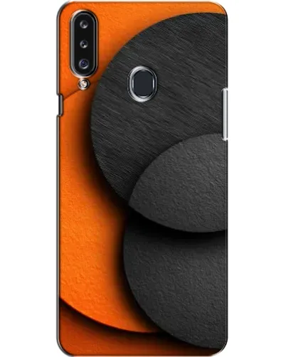 Чехол для Samsung Galaxy A20s (A207) с картинкой «Геометрия оранжевых кругов»