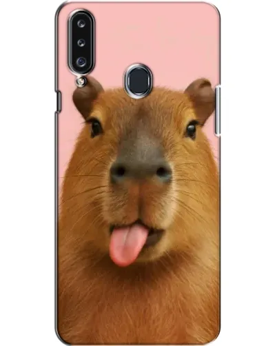 Чехол для Samsung Galaxy A20s (A207) с картинкой «Капибара с языком»