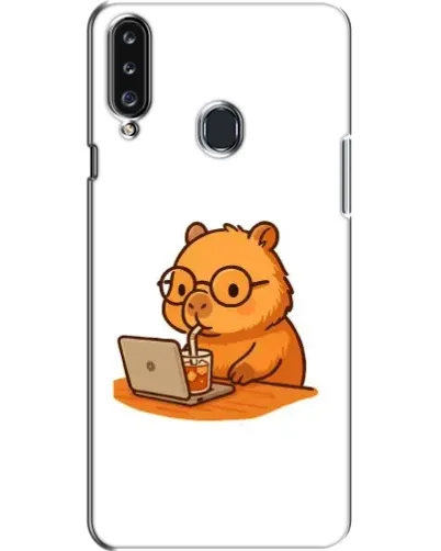 Чехол для Samsung Galaxy A20s (A207) с картинкой «Капибара с ноутбуком»