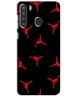 Чехол для Samsung Galaxy A21 (A215) с картинкой «Jordan Red Pattern»