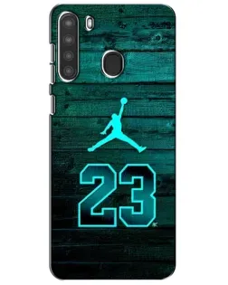Чехол для Samsung Galaxy A21 (A215) с картинкой «Jordan Cyan 23»