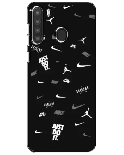 Чехол для Samsung Galaxy A21 (A215) с картинкой «Nike Black Pattern» Чехол для Samsung Galaxy A21 (A215) с картинкой «Nike Black Pattern»