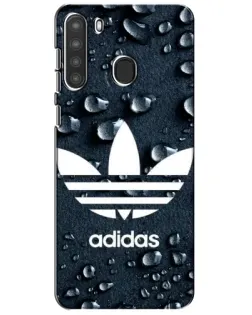 Чехол для Samsung Galaxy A21 (A215) с картинкой «Adidas Trefoil Blue»