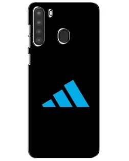 Чехол для Samsung Galaxy A21 (A215) с картинкой «Adidas Cyan Logo»
