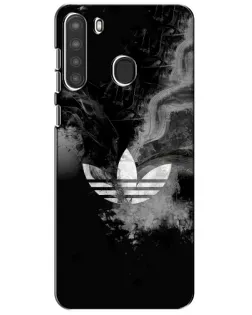Чехол для Samsung Galaxy A21 (A215) с картинкой «Абстрактный дым Adidas»