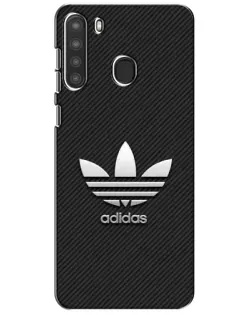 Чехол для Samsung Galaxy A21 (A215) с картинкой «Adidas Карбоновая текстура»
