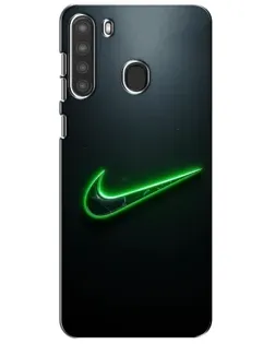 Чехол для Samsung Galaxy A21 (A215) с картинкой «Неоновый контур Nike» Чехол для Samsung Galaxy A21 (A215) с картинкой «Неоновый контур Nike»