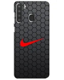 Чехол для Samsung Galaxy A21 (A215) с картинкой «Nike — карбоновая сетка»