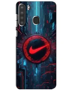 Чехол для Samsung Galaxy A21 (A215) с картинкой «Техногенный стиль Nike»