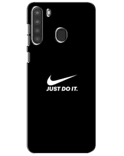 Чехол для Samsung Galaxy A21 (A215) с картинкой «Минимализм от Nike»