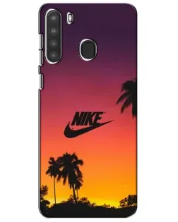 Чехол для Samsung Galaxy A21 (A215) с картинкой «Nike на закате солнца»