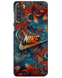 Чехол для Samsung Galaxy A21 (A215) с картинкой «Nike в абстракции»