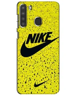 Чехол для Samsung Galaxy A21 (A215) с картинкой «Желтый текстурный Nike»