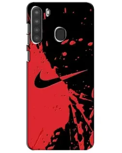 Чохол для Samsung Galaxy A21 (A215) з картинкою «Червоні бризки Nike»