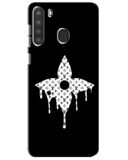 Чехол для Samsung Galaxy A21 (A215) с картинкой «Цветочная монограмма»
