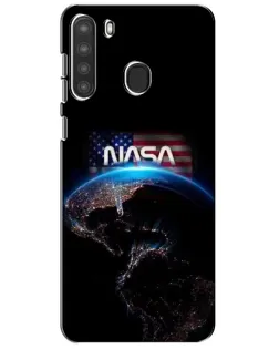 Чехол для Samsung Galaxy A21 (A215) с картинкой «Земля из космоса NASA»