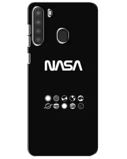 Чехол для Samsung Galaxy A21 (A215) с картинкой «NASA — технический принт»