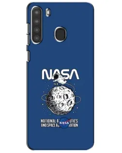 Чехол для Samsung Galaxy A21 (A215) с картинкой «NASA — лунная миссия»
