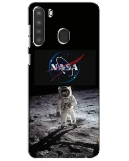 Чехол для Samsung Galaxy A21 (A215) с картинкой «Астронавт на Луне»