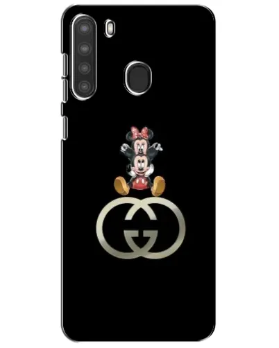 Чехол для Samsung Galaxy A21 (A215) с картинкой «Минни Маус на лого»