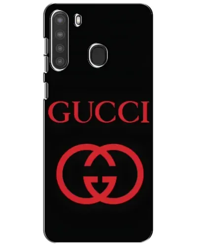 Чехол для Samsung Galaxy A21 (A215) с картинкой «Gucci — красный логотип»