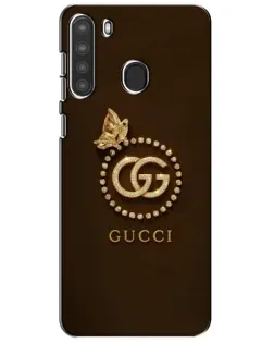 Чехол для Samsung Galaxy A21 (A215) с картинкой «Gucci — золотая бабочка»