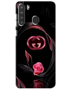 Чехол для Samsung Galaxy A21 (A215) с картинкой «Gucci — неоновая роза»