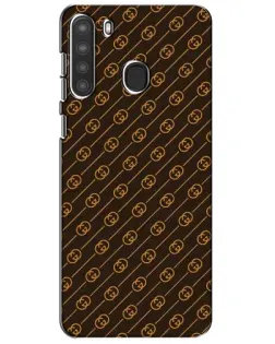 Чехол для Samsung Galaxy A21 (A215) с картинкой «Gucci — золотые диагонали»