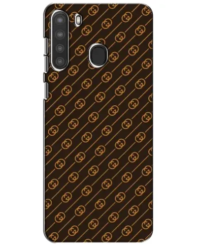 Чехол для Samsung Galaxy A21 (A215) с картинкой «Gucci — золотые диагонали»