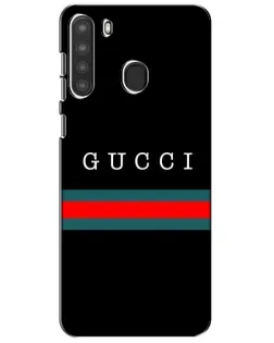 Чехол для Samsung Galaxy A21 (A215) с картинкой «Gucci — красный пояс»