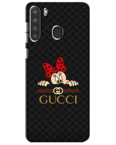 Чехол для Samsung Galaxy A21 (A215) с картинкой «Минни Маус Gucci — черный»