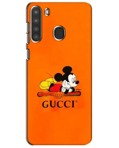 Чехол для Samsung Galaxy A21 (A215) с картинкой «Микки Маус Gucci — оранж»