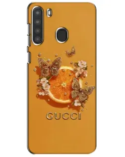 Чохол для Samsung Galaxy A21 (A215) з картинкою «Gucci — золоті метелики»