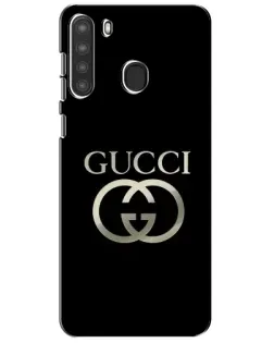Чохол для Samsung Galaxy A21 (A215) з картинкою «Gucci — золото на чорному»