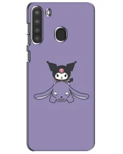 Чехол для Samsung Galaxy A21 (A215) с картинкой «Kuromi на лиловом фоне»