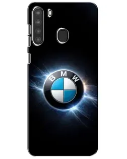 Чехол для Samsung Galaxy A21 (A215) с картинкой «BMW — неоновое сияние»