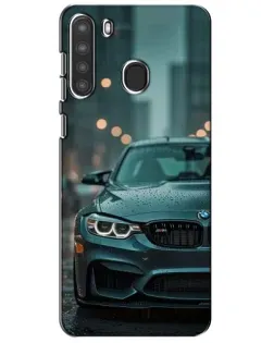 Чехол для Samsung Galaxy A21 (A215) с картинкой «BMW в огнях города»