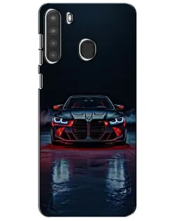 Чехол для Samsung Galaxy A21 (A215) с картинкой «BMW на мокрой дороге»
