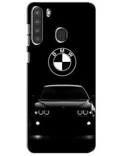 Чехол для Samsung Galaxy A21 (A215) с картинкой «BMW — взгляд из темноты»