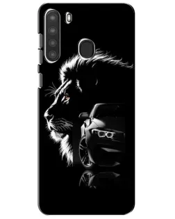Чехол для Samsung Galaxy A21 (A215) с картинкой «BMW и лев»