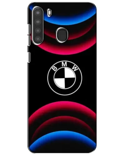 Чехол для Samsung Galaxy A21 (A215) с картинкой «Логотип BMW и неоновые дуги» Чехол для Samsung Galaxy A21 (A215) с картинкой «Логотип BMW и неоновые дуги»