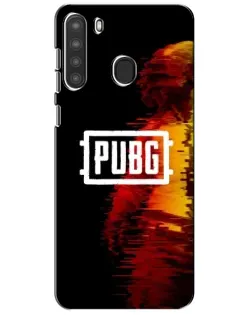 Чехол для Samsung Galaxy A21 (A215) с картинкой «Яркий логотип PUBG»