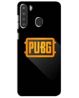 Чехол для Samsung Galaxy A21 (A215) с картинкой «PUBG — рамка лого»